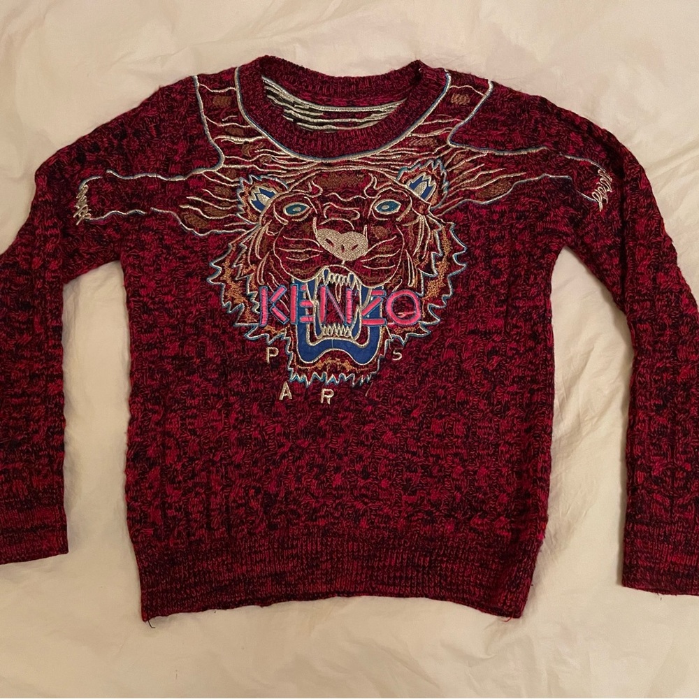 Kenzo Paris Tiger Embroidered Pullover Sweatshirt